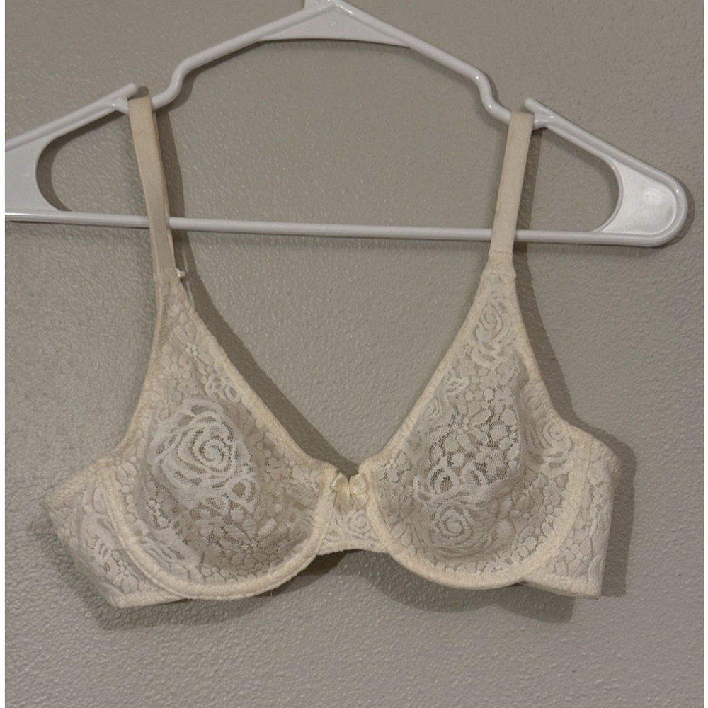 Wacoal Lace Unlined Underwire Bra 851205 Size 34C White